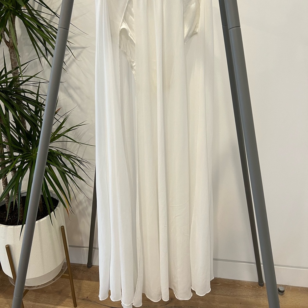 White sheer maxi skirt